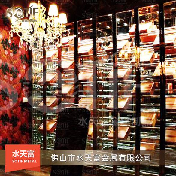 會(huì)所不銹鋼鈦金紅酒柜