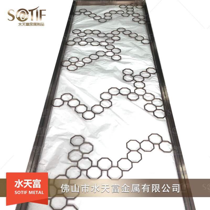 香檳金十字花不銹鋼屏風(fēng)